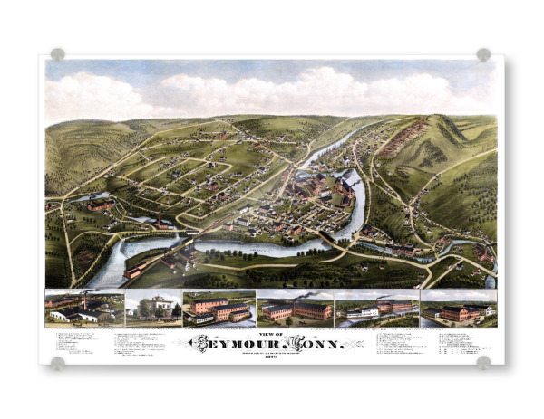 Acrylglasbild "Alte Karte von Seymour Connecticut" artboxONE - Kartografie