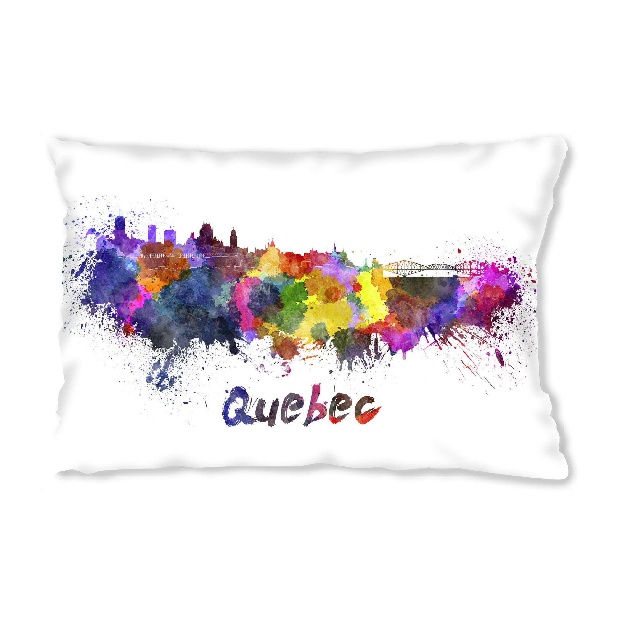 Design-Kissen "QUEBEC-Skyline im Aquarell" artboxONE - Städte,Abstrakt,Architektur