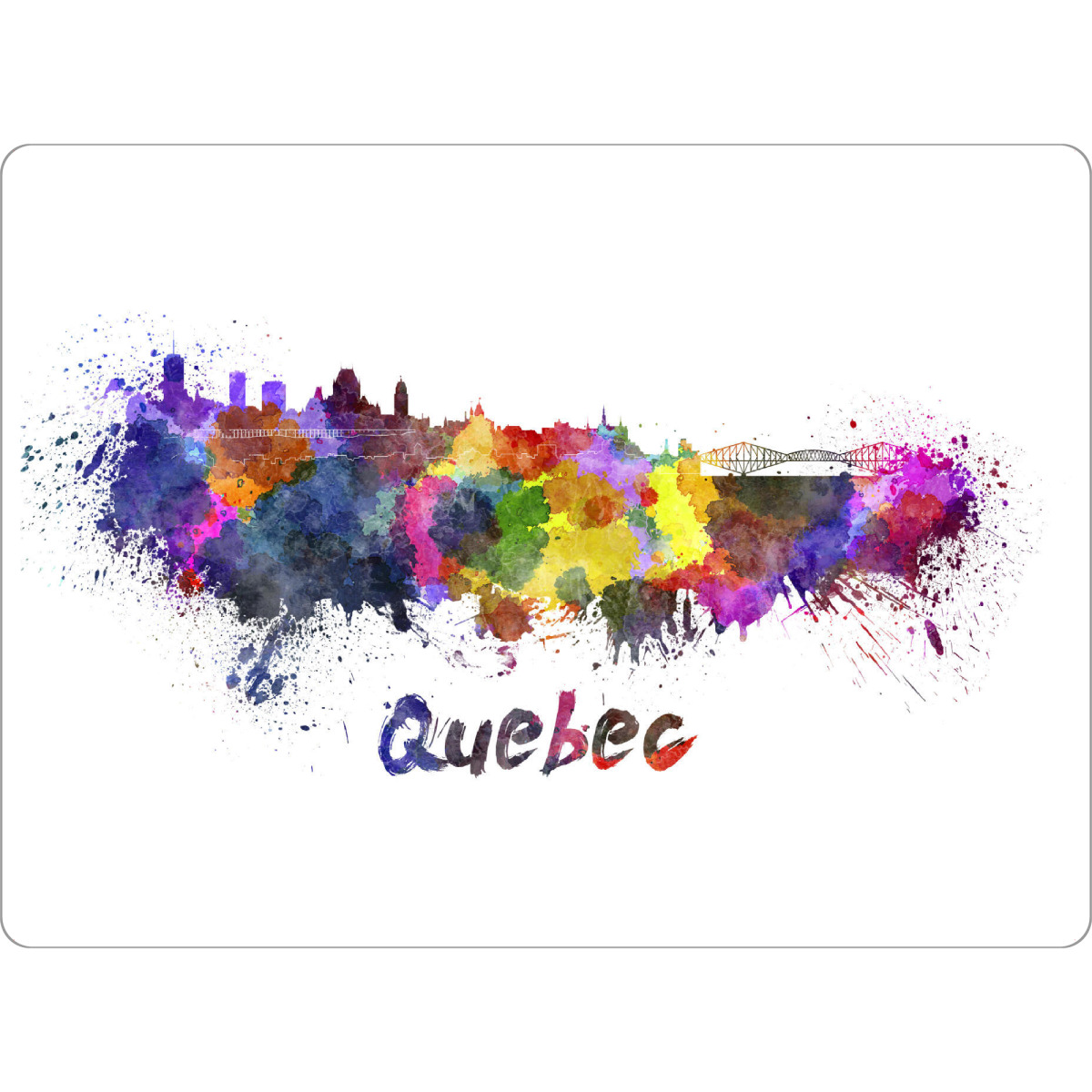 Tischset "QUEBEC-Skyline im Aquarell" artboxONE - Städte,Abstrakt,Architektur - Skyline,Denkmäler,Tourismus,Farbe,Stadt,Reise,Aquarell,Quebec