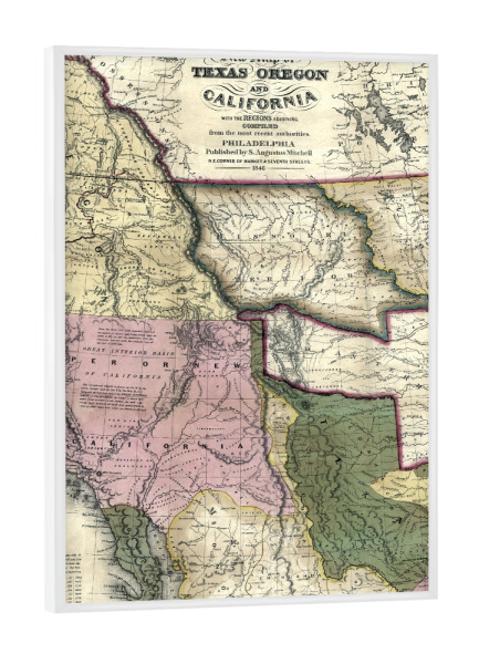 Poster mit weißem Rahmen "Alte Karte von Nordamerika" artboxONE - Kartografie