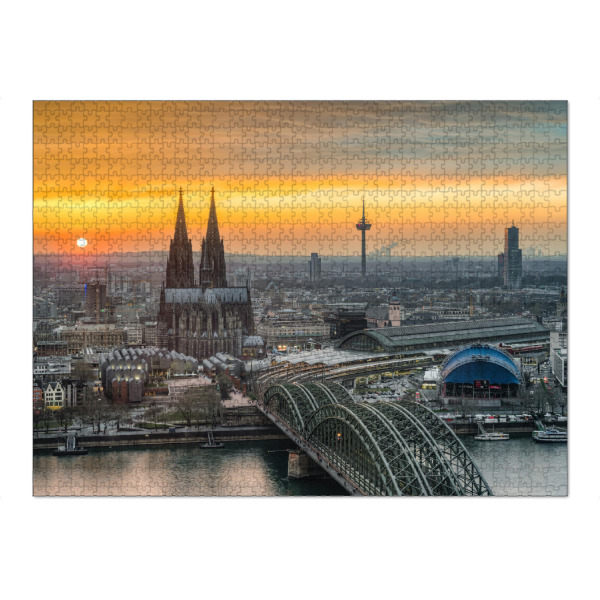 Puzzle Ravensburger "Sonnenuntergang Köln" artboxONE - Städte / Köln,Reise,Architektur