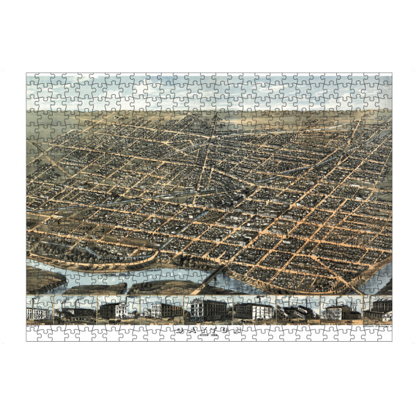 artboxONE Puzzle "Antike Karte von Dayton - Ohio" artboxONE - Kartografie - Karte,Plan,Jahrgang,Antik,Retro,Alt,Karten,Karte der welt,Illustration