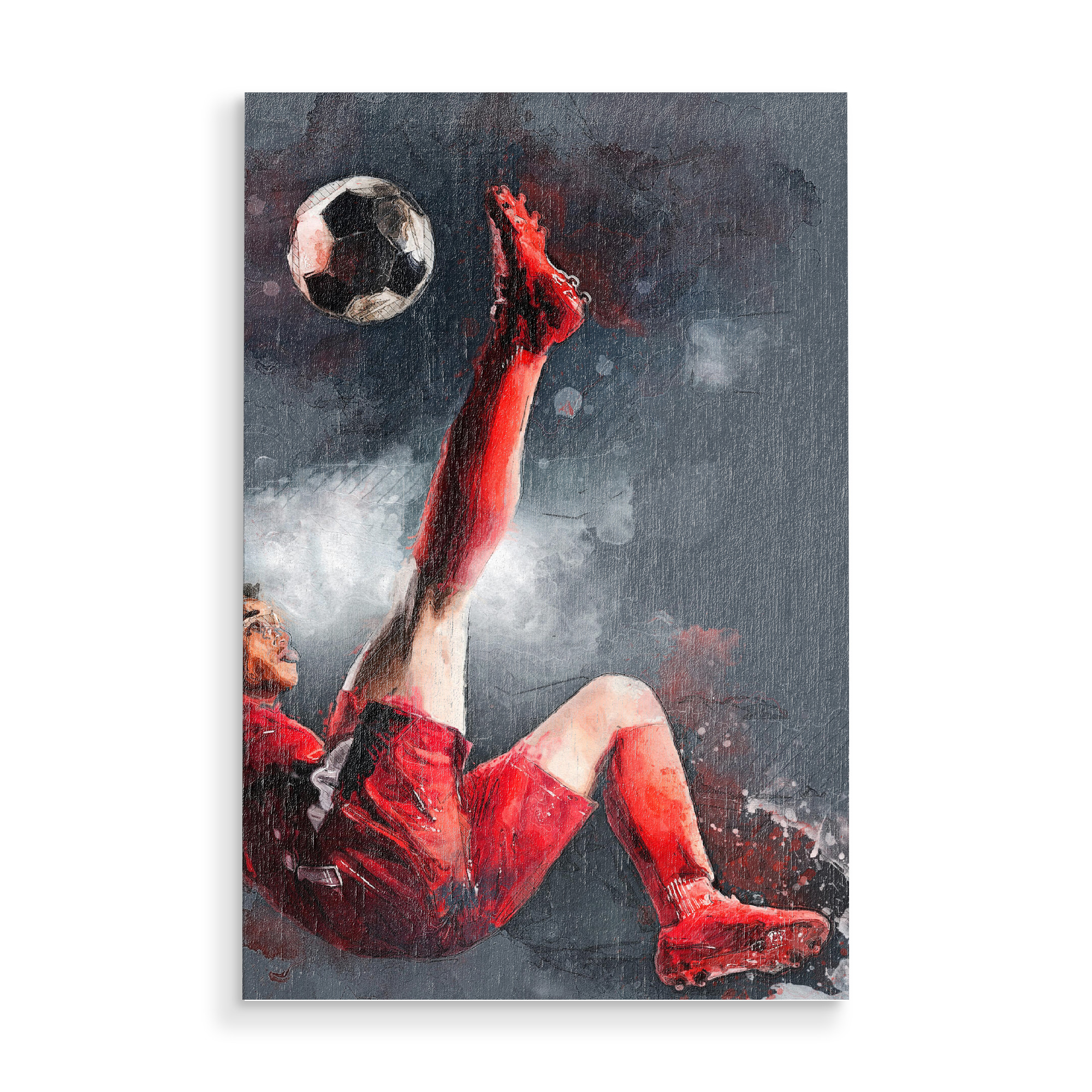 Holzbild "Verteidiger Footballspieler" artboxONE - Sport,Sport / Fußball - Verteidiger,Fußball,Ziel,Kugel,Fußball,Spieler,Spiel,Sport,Aquarell