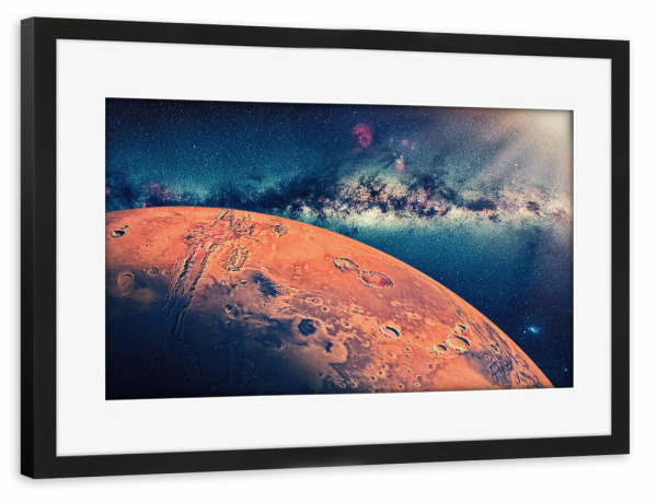 Poster mit Rahmen schwarz "Der Rote Planet" artboxONE - Reise,Fiktion,Für Papa,Galaxy
