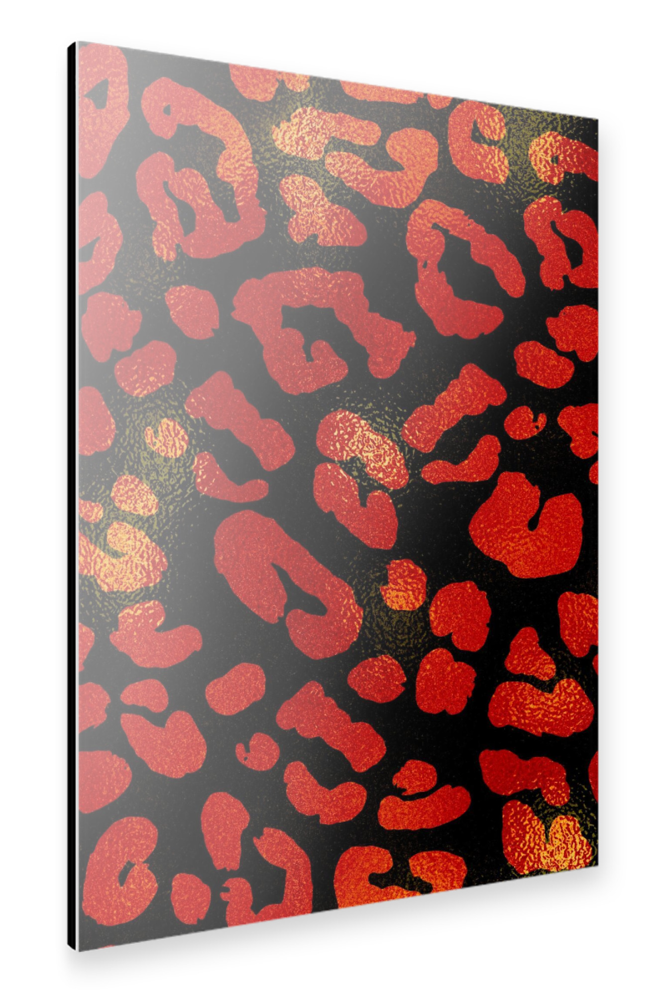 Alu-Dibond "Rotes und schwarzes Leopard-Muster" 75x50 cm artboxONE