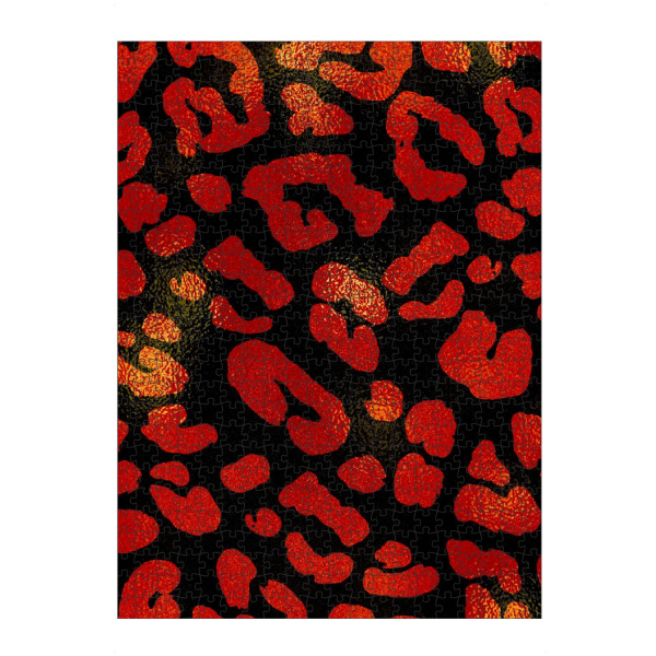 Puzzle Ravensburger "Rotes und schwarzes Leopard-Muster" artboxONE - Abstrakt,Geometrie,Fashion,Festivals