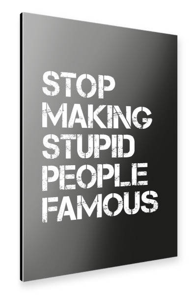 Alu-Dibond "Stupid & Famous, Serie Schwarz" 30x20 cm artboxONE