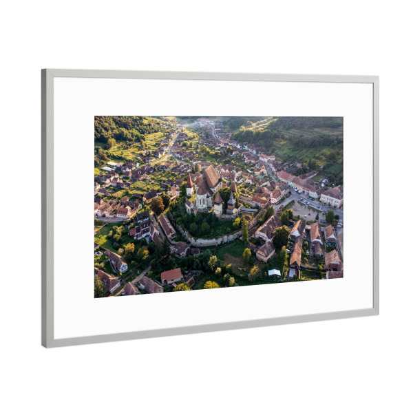 Poster mit Rahmen Silber "Biertan Kirchenburg" artboxONE - Architektur,Reise / Länder