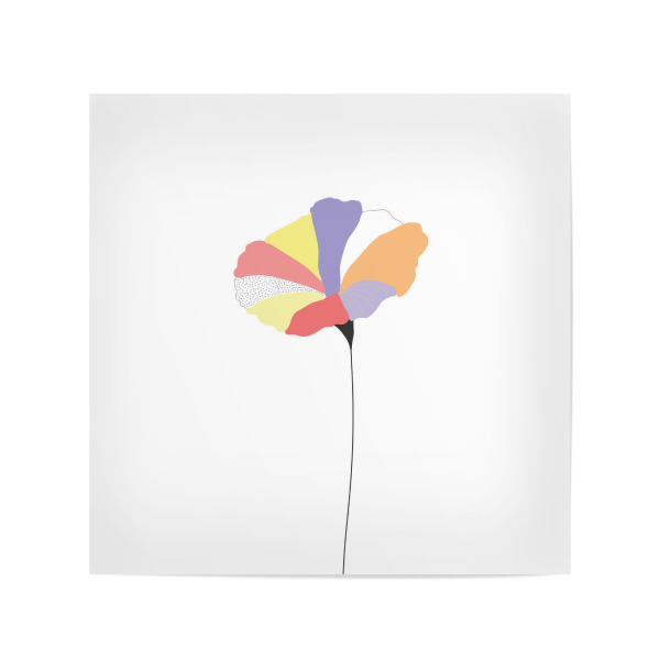 Poster 20x20 cm "Mohnblume bunt" artboxONE - Floral,Abstrakt - Mohnblume,Bunt,Illustration,Abstrakt,Abstract,Fineline,Blume,Pflanze