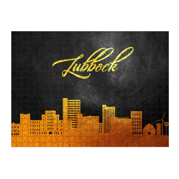 Puzzle Ravensburger "Lubbock Texas Gold Skyline" artboxONE - Städte - Lubbock,Texas,Gold,Skyline,Stadt - Bild lubbock
