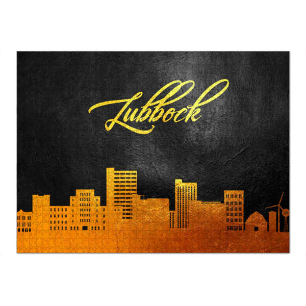Puzzle Ravensburger "Lubbock Texas Gold Skyline" artboxONE - Städte - Lubbock,Texas,Gold,Skyline,Stadt - Bild lubbock