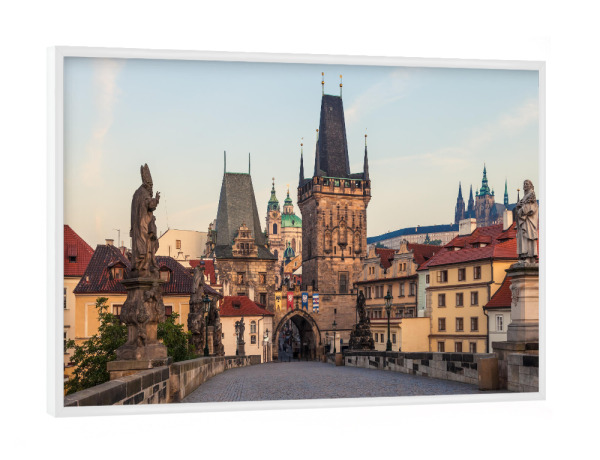 Poster mit weißem Rahmen "Karlsbrücke, Prag, Tschechien" artboxONE - Architektur,Städte / Prag