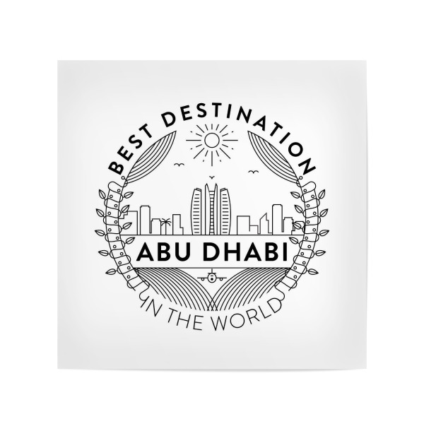 Poster 20x20 cm "Abu Dhabi Stadtabzeichen" artboxONE - Städte,Reise,Schwarzweiß