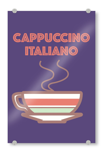 Acrylglasbild "Cappucino lila" artboxONE - Typografie,Reise,Essen & Trinken,Reise / Länder,Städte / Rom