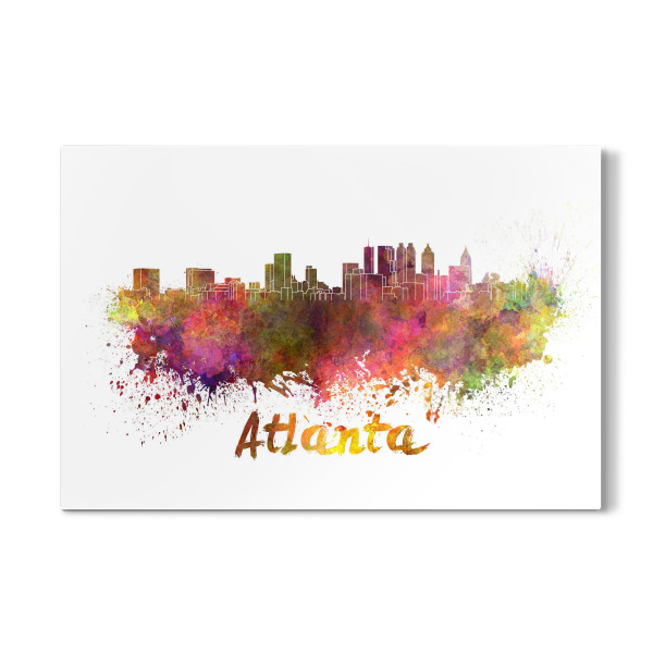 Galerie-Print "ATLANTA Skyline in watercolor-b" 30x20 cm artboxONE
