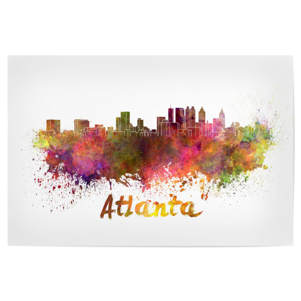 Poster "ATLANTA Skyline in watercolor-b" artboxONE - Städte,Reise,Abstrakt,Architektur