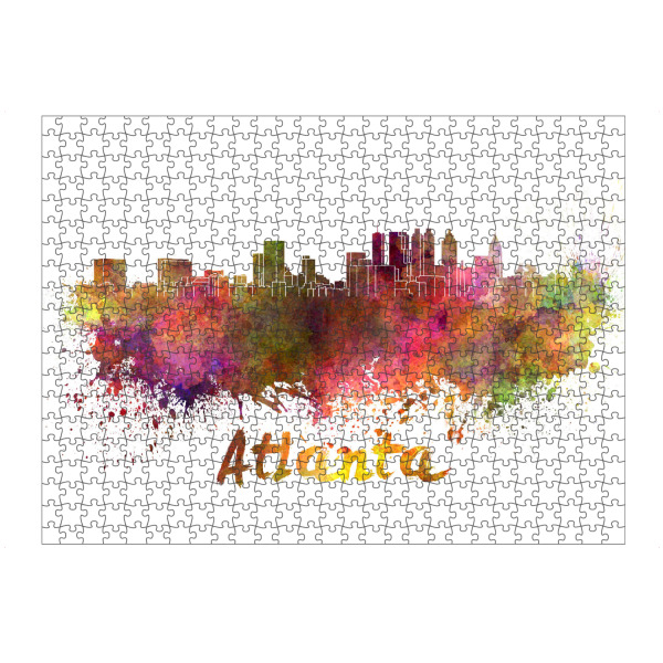 Puzzle Ravensburger "ATLANTA Skyline in watercolor-b" artboxONE - Städte,Reise,Abstrakt,Architektur