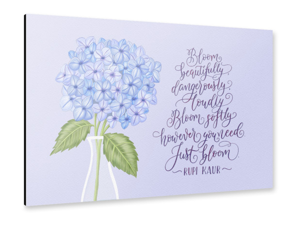 Alu-Dibond "Hyacinthen und Sinnspruch" 30x20 cm artboxONE