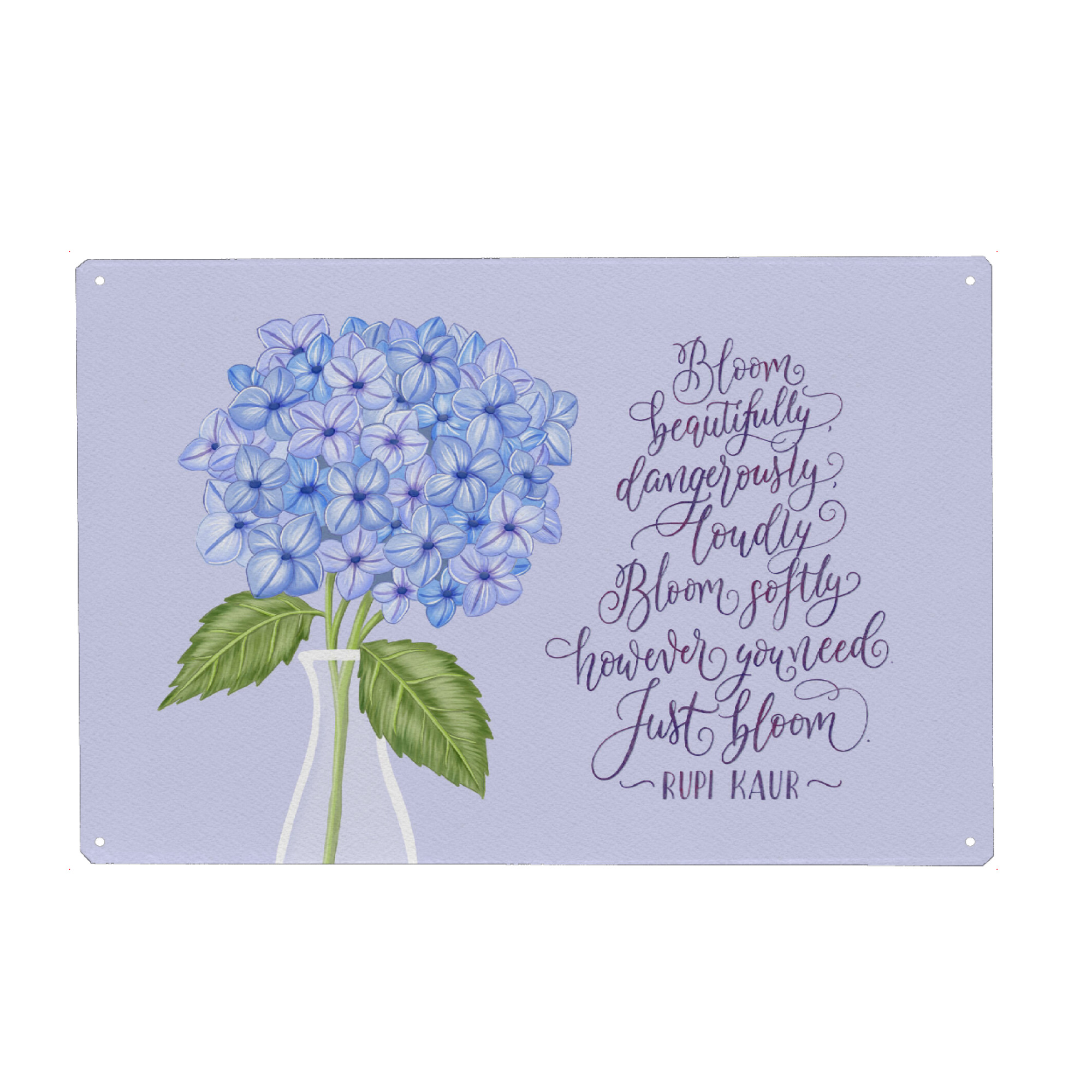 Metall Poster "Hyacinthen und Sinnspruch" artboxONE - Typografie,Floral,Menschen