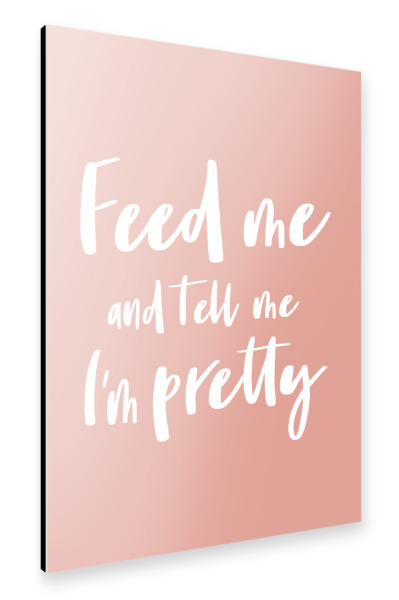 Alu-Dibond "Feed me I Serie Weiß Altrosa" 30x20 cm artboxONE