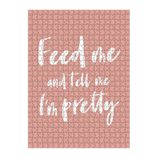 artboxONE Puzzle "Feed me I Serie Weiß Altrosa" artboxONE - Typografie,Menschen,Liebe,Lustig