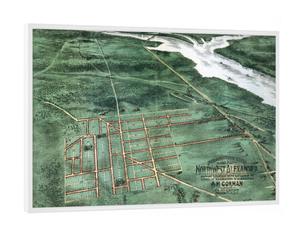 Poster mit weißem Rahmen "Alte Karte von Alexandria" artboxONE - Kartografie