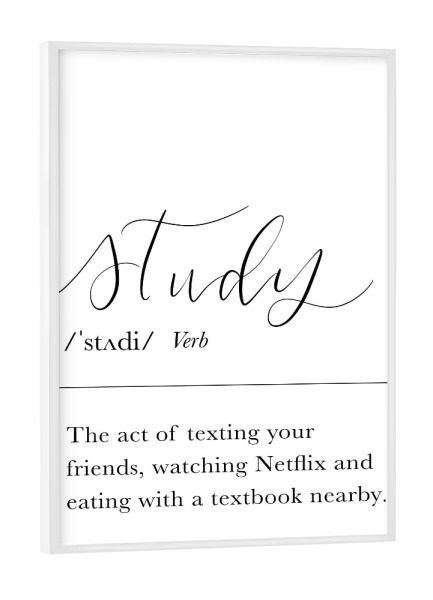 Poster mit weißem Rahmen "Studieren - Lexikon Definition" artboxONE - Typografie