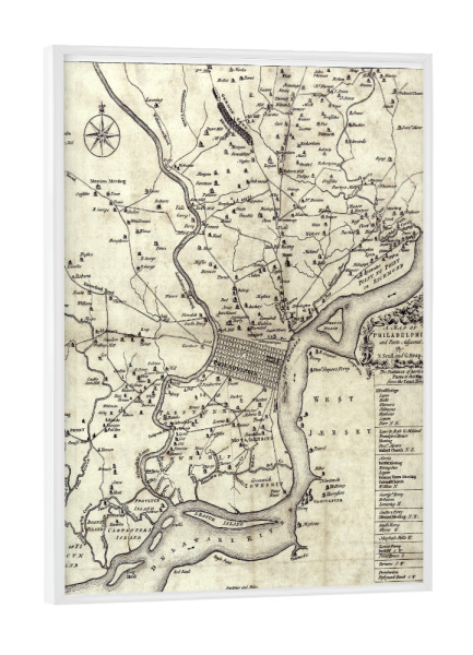 Poster mit weißem Rahmen "Alte Karte von Pennsylvania" artboxONE - Kartografie - Karte,Plan,Antik,Retro,Alt,Karten,Karte der welt,Illustration
