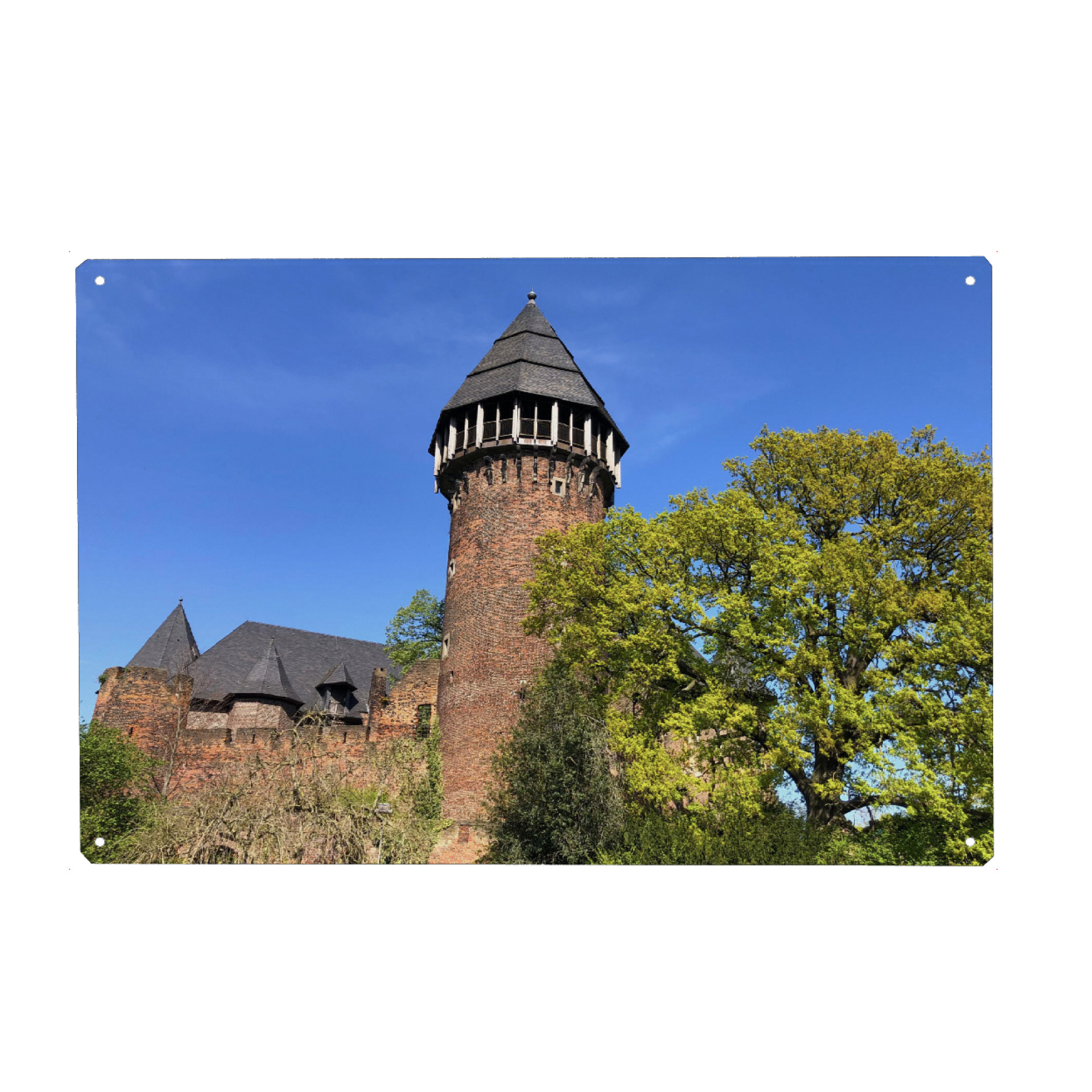Metall Poster "Burg Linn" artboxONE - Reise,Architektur,Reise / Strand und Meer