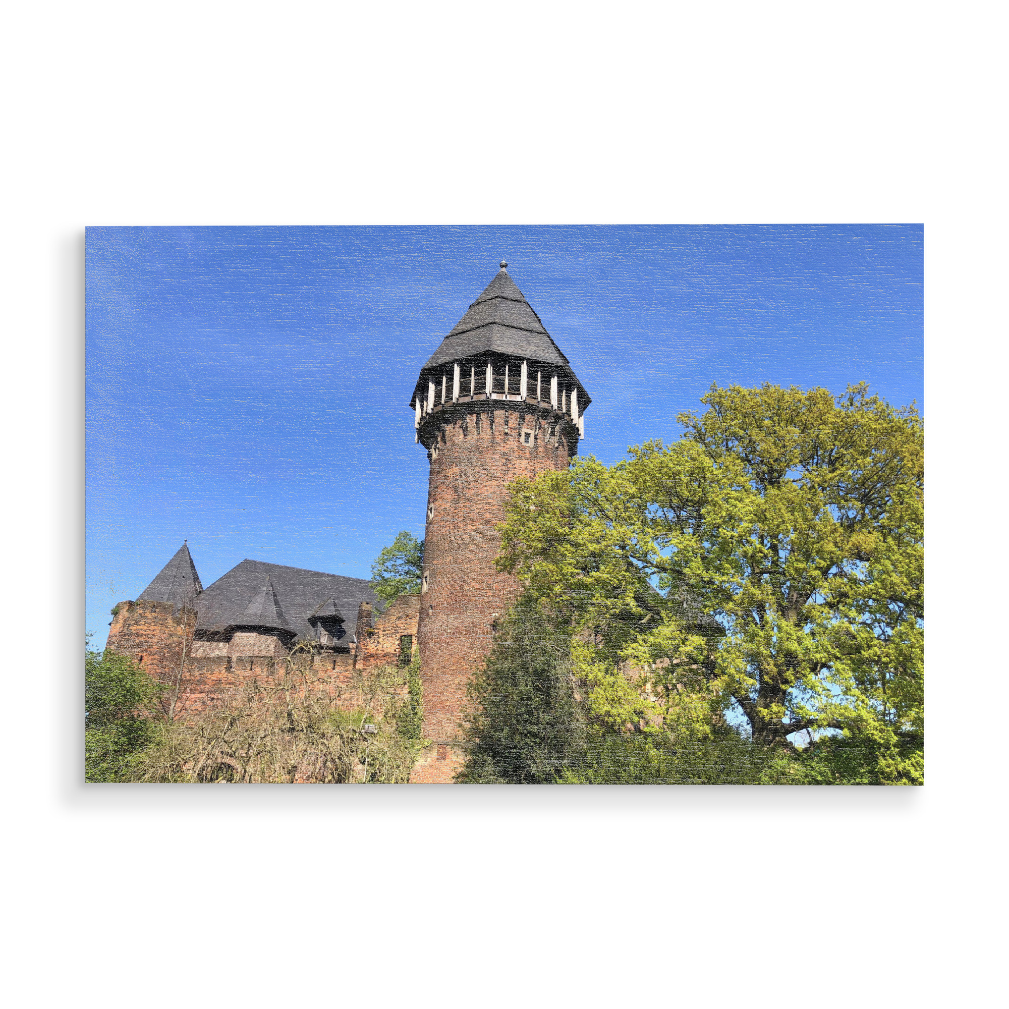 Holzbild "Burg Linn" artboxONE - Reise,Architektur,Reise / Strand und Meer