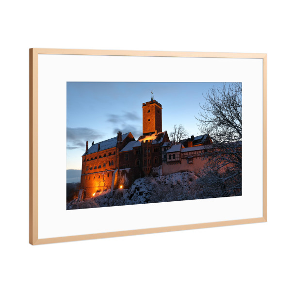 Poster mit Rahmen Kupfer "Die Wartburg bei Eisenach" artboxONE - Architektur - Wartburg,Burg,Eisenach,Thüringen,Luther,Mittelalter,Deutschland,Schloss