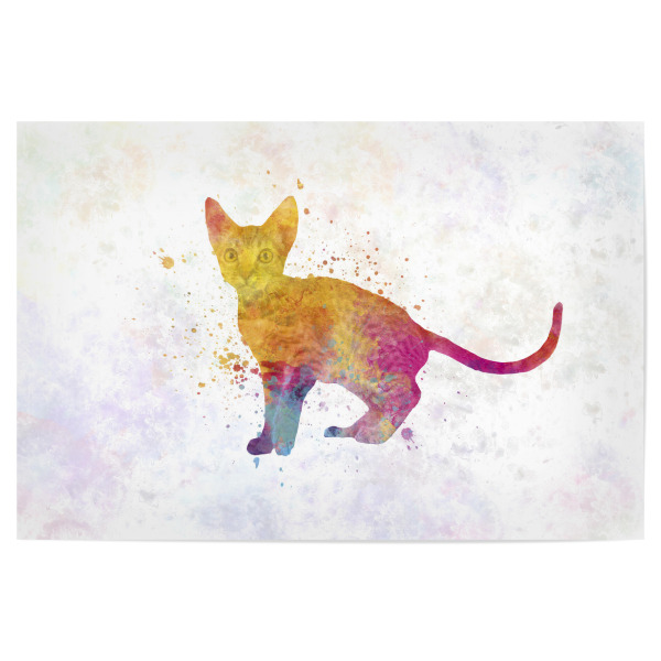 Poster 30x20 cm "Ocicat in Aquarell" artboxONE - Tiere,Abstrakt - Katze,Haustier,Katze,Tier,Aquarell,Zeichnung,Kinderdekoration,Dekoration