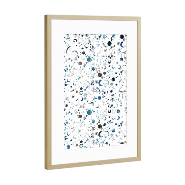 Poster mit Rahmen Gold "Astronomie-Planeten-Konstellation" artboxONE - Fiktion,Für Papa,Galaxy