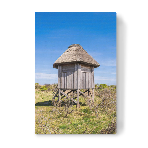 Leinwandbild "Gras, Beobachtungsturm, Himmel" artboxONE - Natur,Reise,Architektur