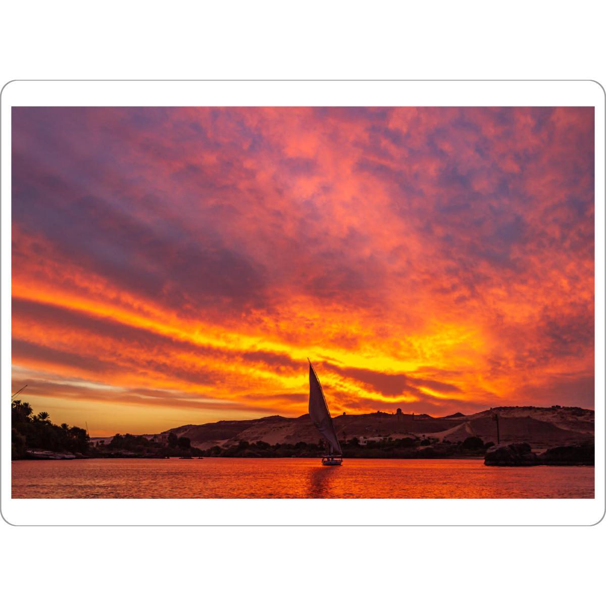 Tischset "Sonnenuntergang auf dem Nil" artboxONE - Natur,Reise,Reise / Afrika - Nil,ägypten,Sonnenuntergang,Afrika,Rot,Himmel,Abendrot - Bild nil