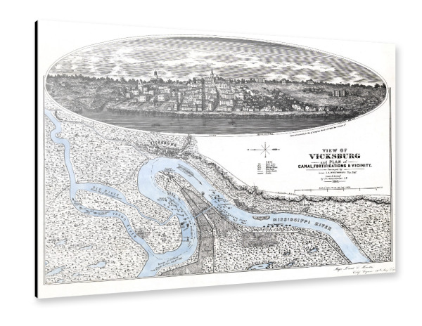 Alu-Dibond "Mississippi-Bildkarte" 30x20 cm artboxONE