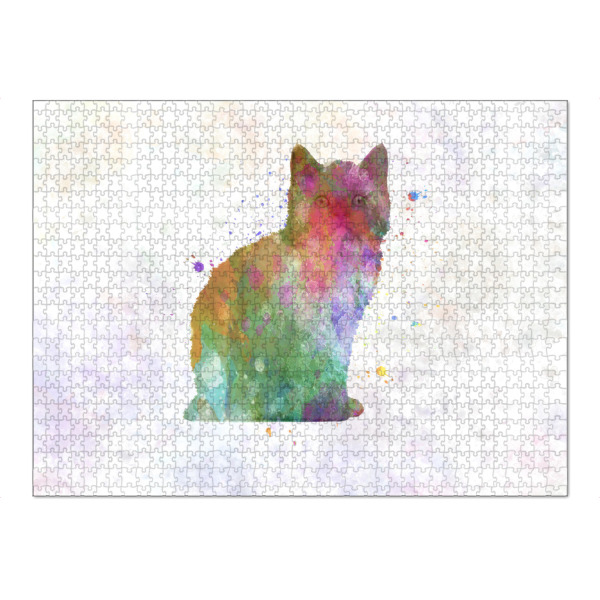 Puzzle Ravensburger "Selkirk Rex-Katze im Aquarell" artboxONE - Tiere,Abstrakt