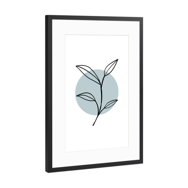 Poster mit Rahmen Schwarz (Metallic) "First leaves" artboxONE - Natur,Floral,Abstrakt,Geometrie