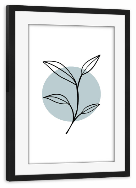 Poster mit Rahmen schwarz "First leaves" artboxONE - Natur,Floral,Abstrakt,Geometrie