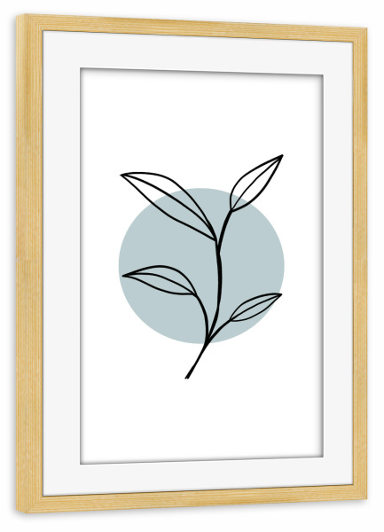 Poster mit Rahmen kiefer "First leaves" artboxONE - Natur,Floral,Abstrakt,Geometrie