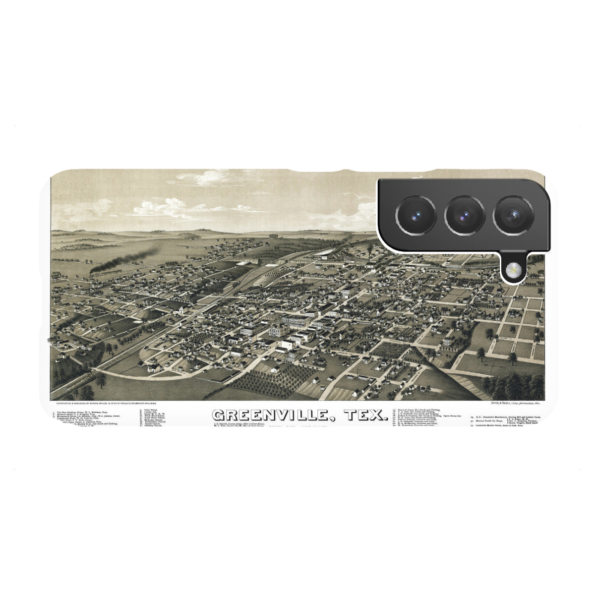 "Karte von Greenville - Texas"für Samsung Galaxy - Premium-Case Handyhülle artboxONE