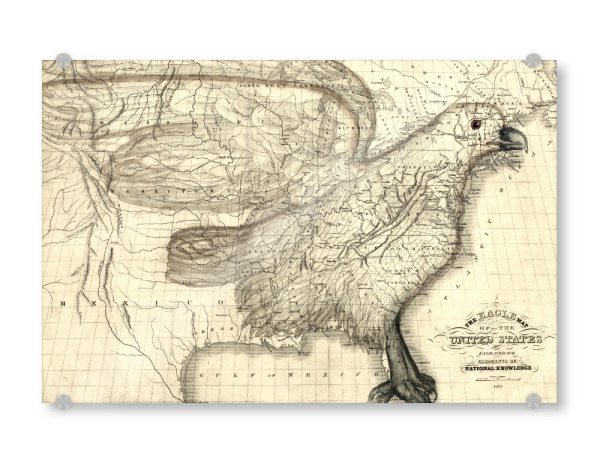 Acrylglasbild "Old map of the united states" artboxONE - Kartografie