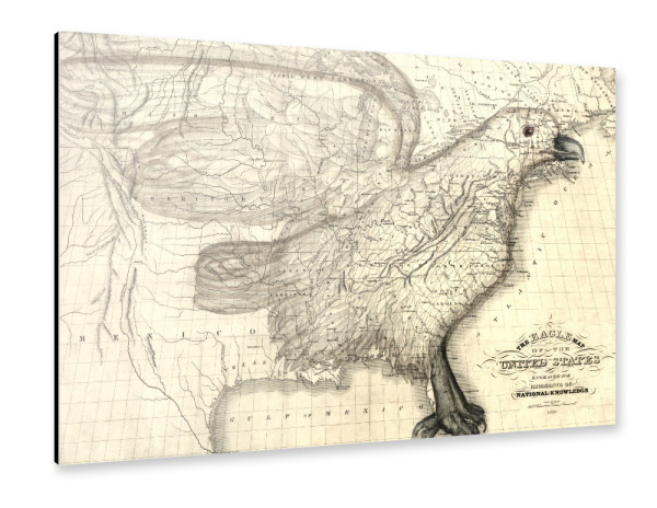 Alu-Dibond "Old map of the united states" 30x20 cm artboxONE