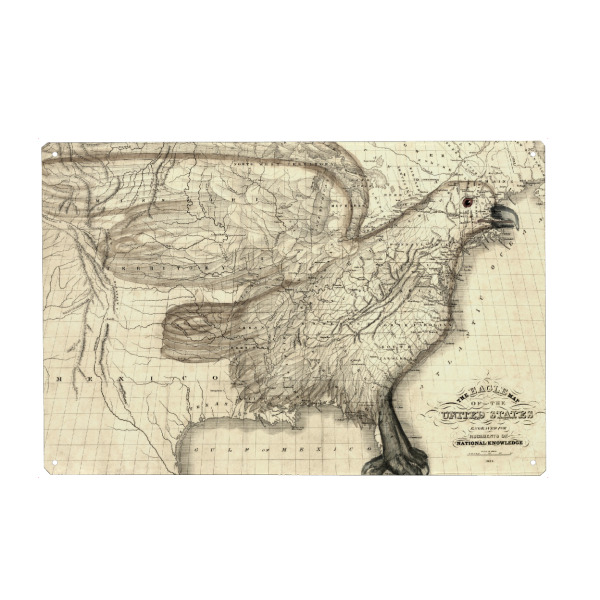 Metall Poster "Old map of the united states" artboxONE - Kartografie