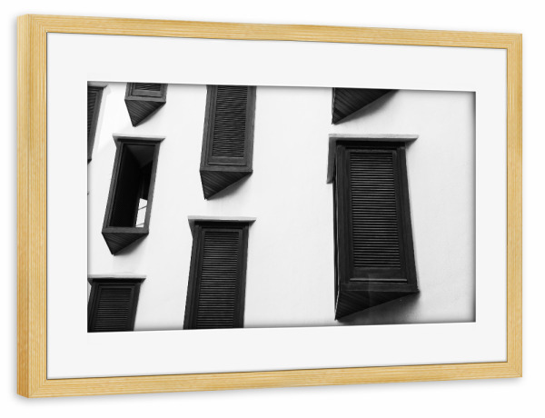 Poster mit Rahmen kiefer "Hervorstechend" artboxONE - Reise,Schwarzweiß,Architektur