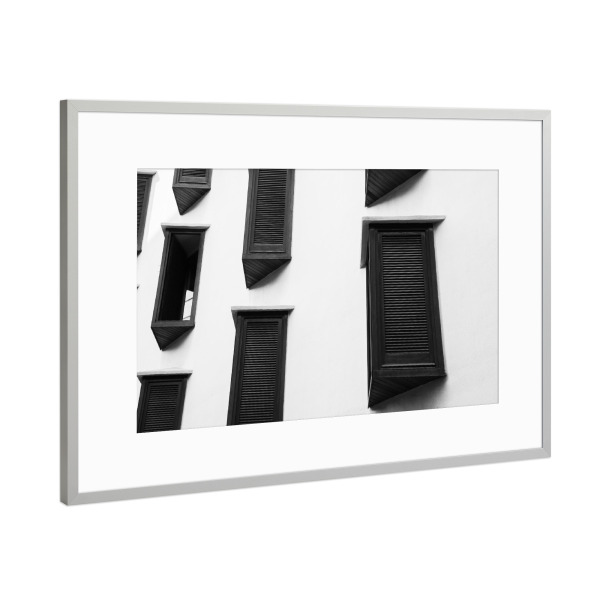 Poster mit Rahmen Silber "Hervorstechend" artboxONE - Reise,Schwarzweiß,Architektur
