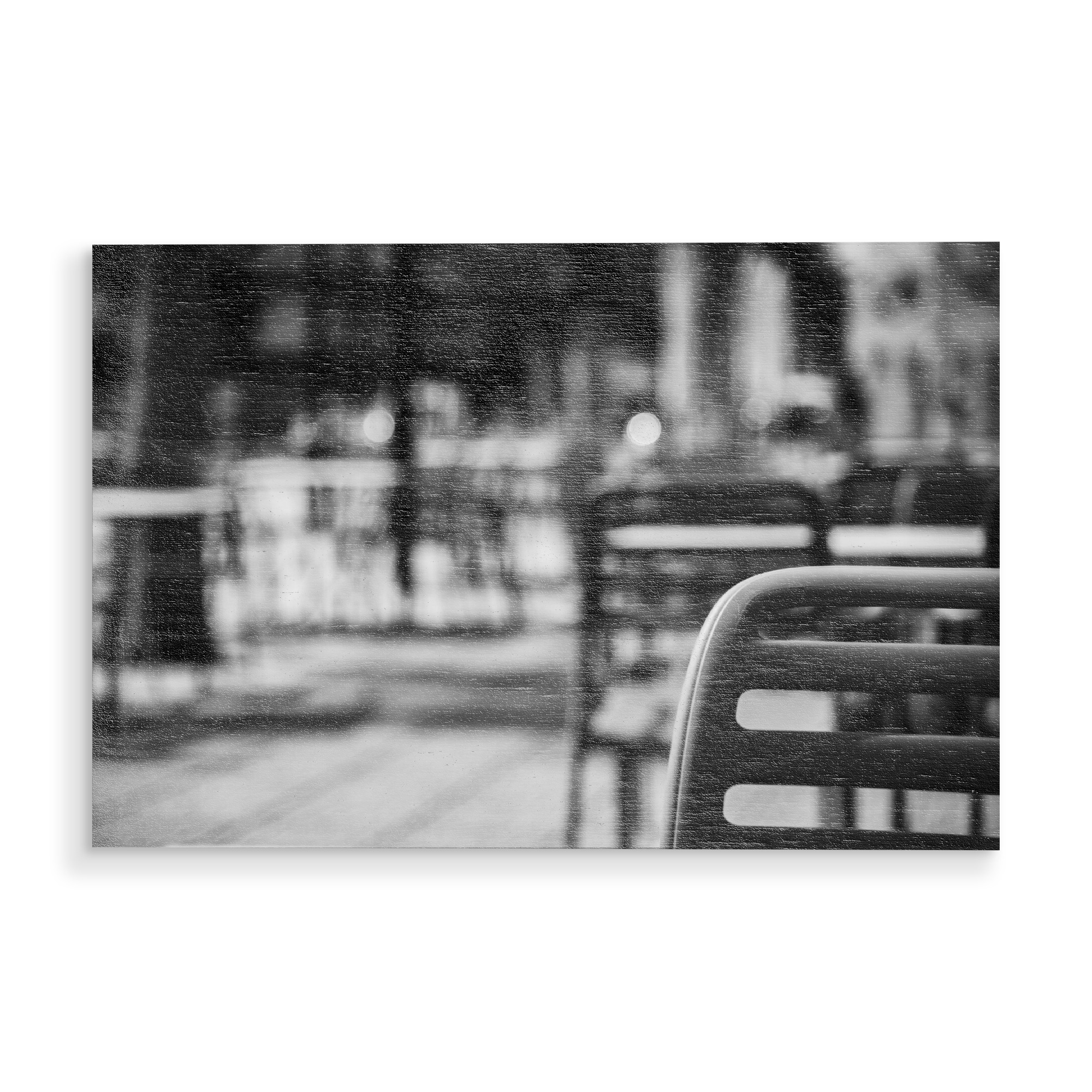 Holzbild "Keine Gäste" artboxONE - Reise,Essen & Trinken,Schwarzweiß - Caffee,Leer,Schwarz-weiß,Schwarz,Weiß