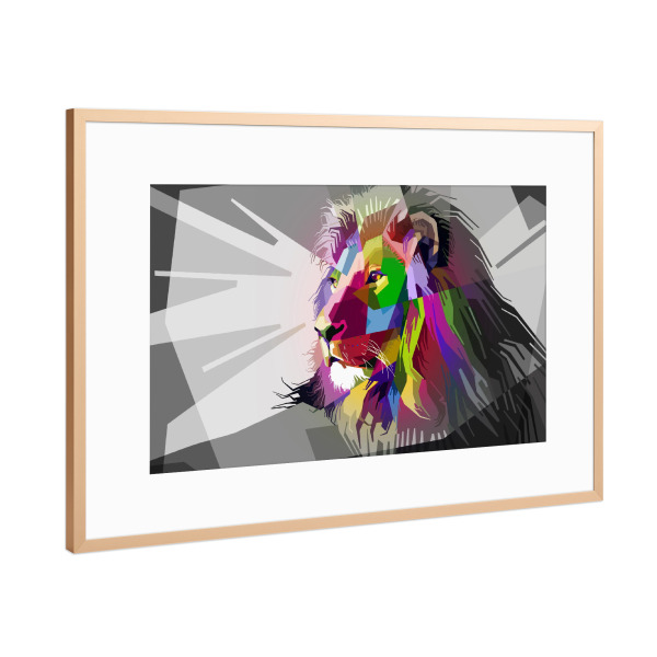 Poster mit Rahmen Kupfer "LöwenArt pop mix" artboxONE - Tiere,Abstrakt,Reise / Afrika - Löwe,Afrika,Großkatze,Pop,Schwarzweiß