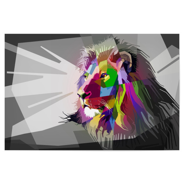 Poster "LöwenArt pop mix" artboxONE - Tiere,Abstrakt,Reise / Afrika - Löwe,Afrika,Großkatze,Pop,Schwarzweiß