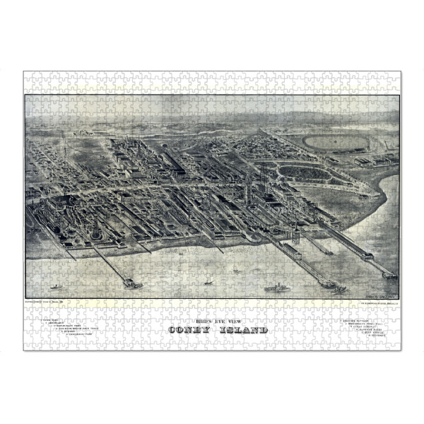 Puzzle Ravensburger "Alte Karte von Coney Island" artboxONE - Kartografie